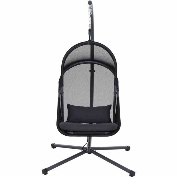 YOBAYA Hängesessel, Cool Black Stahl, TextilBez. schwarz