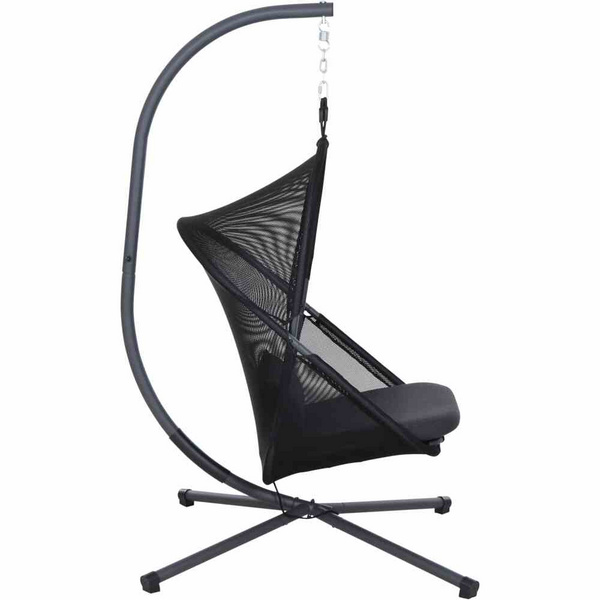 YOBAYA Hängesessel, Cool Black Stahl, TextilBez. schwarz