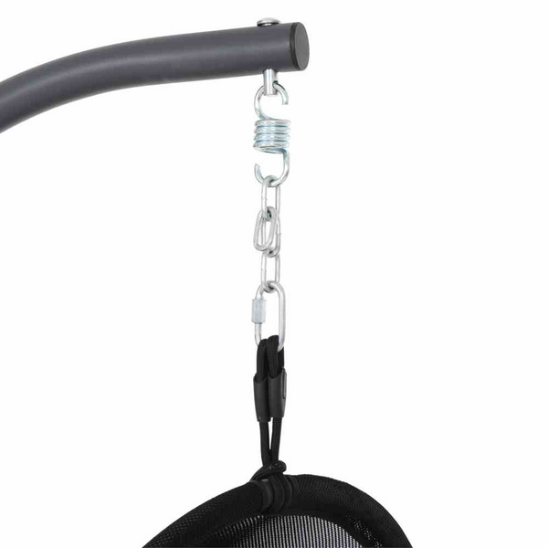 YOBAYA Hängesessel, Cool Black Stahl, TextilBez. schwarz