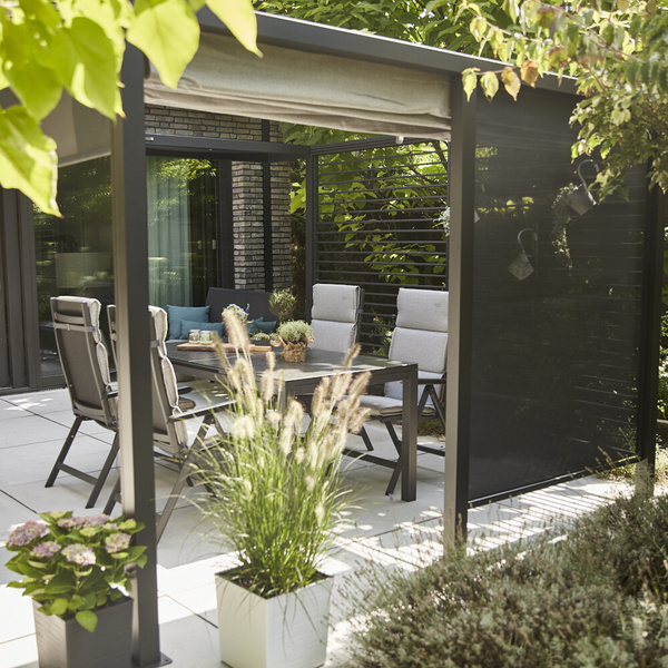 Blende Ranotex® 150cm Blende in anthrazit, inkl. Mittelpfosten