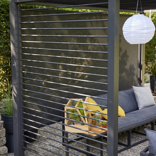 Blende Alu 150cm Blende aus Alu in anthrazit, inkl. Mittelpfosten