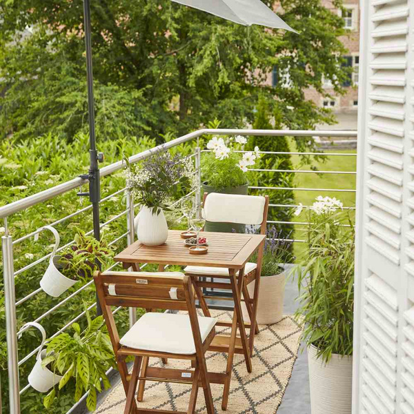 City Balkonschirm anthrazit/grau, 160x100cm Gest. Stahl, Bez. 100% Polyester grau