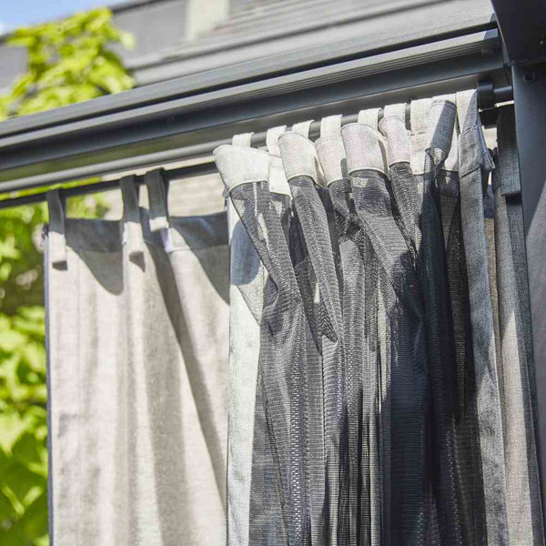 Vorhang anthrazit, 300cm, Insektenschutz in schwarz