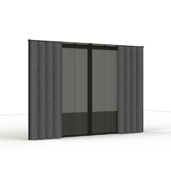 Vorhang anthrazit, 300cm, Insektenschutz in schwarz