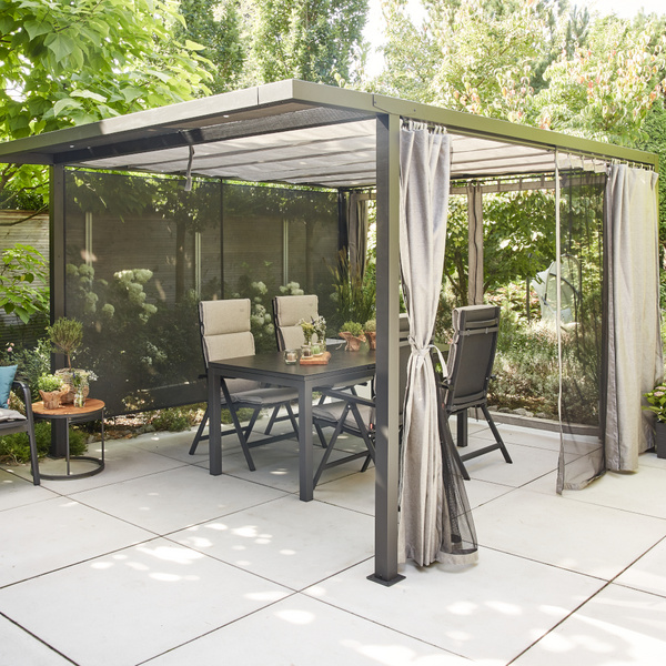 Vorhang anthrazit, 300cm, Insektenschutz in schwarz