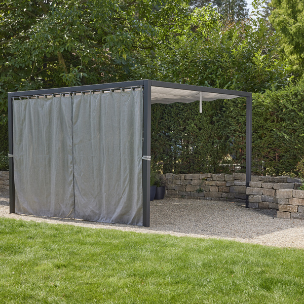 Vorhang silber, 300cm, Insektenschutz in schwarz