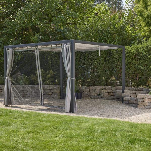 Vorhang silber, 300cm, Insektenschutz in schwarz