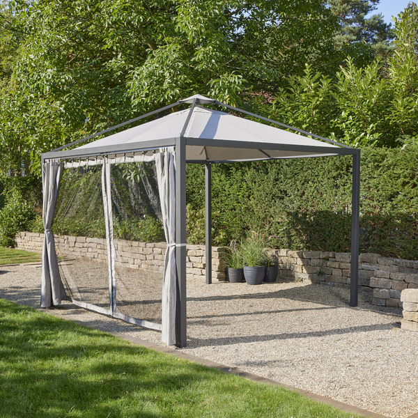 Vorhang silber, 300cm, Insektenschutz in schwarz