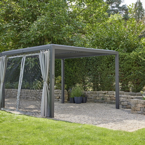 Vorhang silber, 300cm, Insektenschutz in schwarz