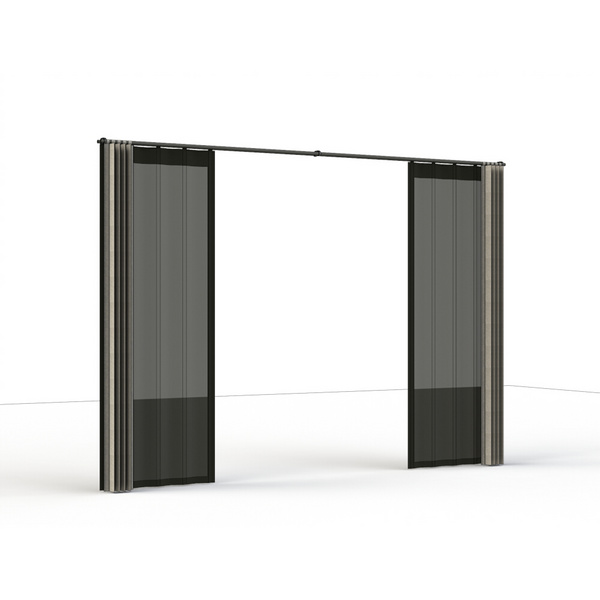 Vorhang silber, 300cm, Insektenschutz in schwarz