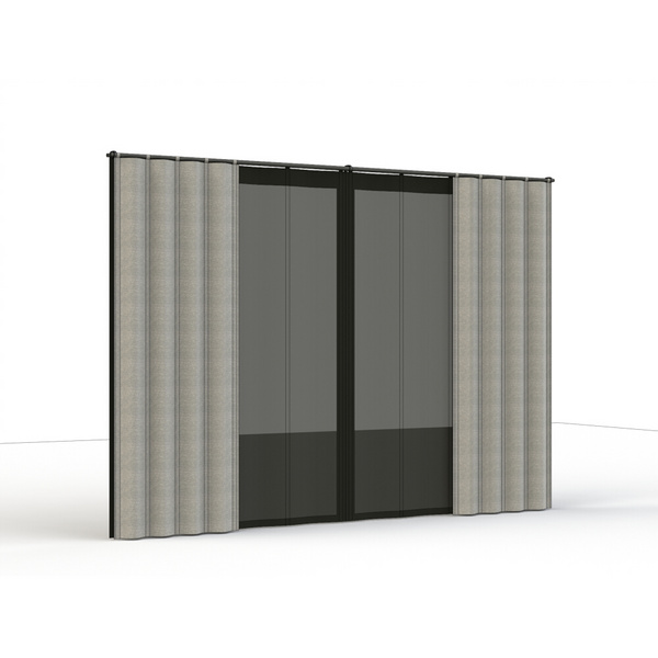 Vorhang silber, 300cm, Insektenschutz in schwarz