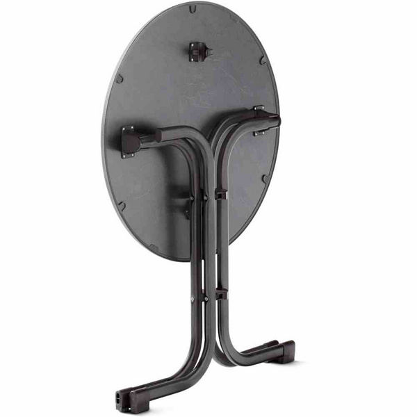 Boulevard-Klapptisch, Ø70x72cm, eisengr. StahrohrGest., Mecalit-Pro-Platte