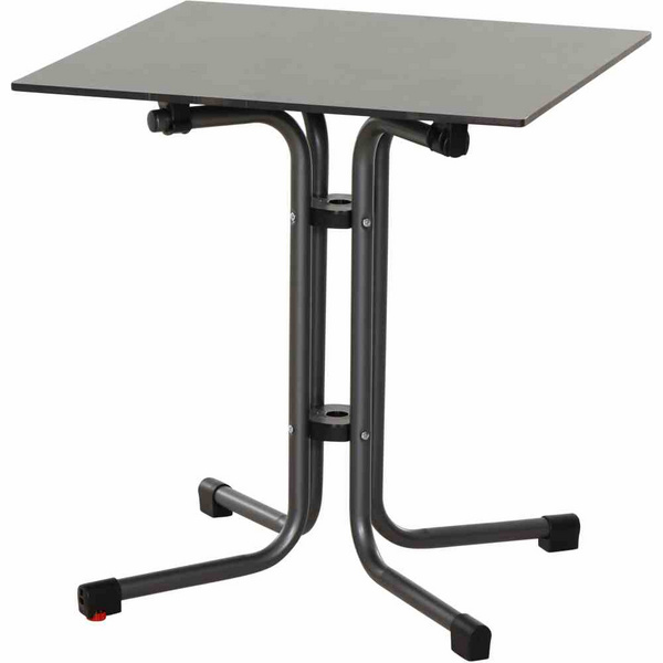 Sola Klapptisch 65x65cm, anthrazit Gest. Stahl, Tischpl. HPL dark stone