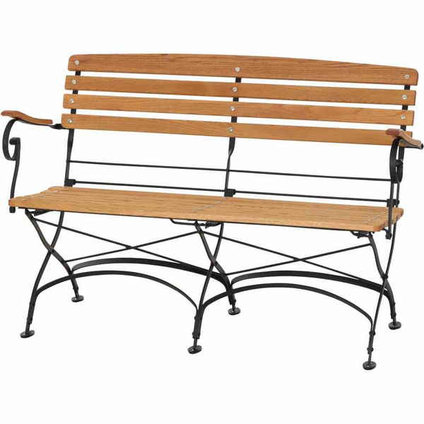 Peru III 2er Klappbank Gest. schwarz/Robinie