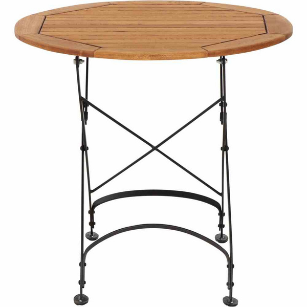 Peru III Klapptisch Ø85cm Gest. Stahl schwarz, Tischpl. aus Robinienholz