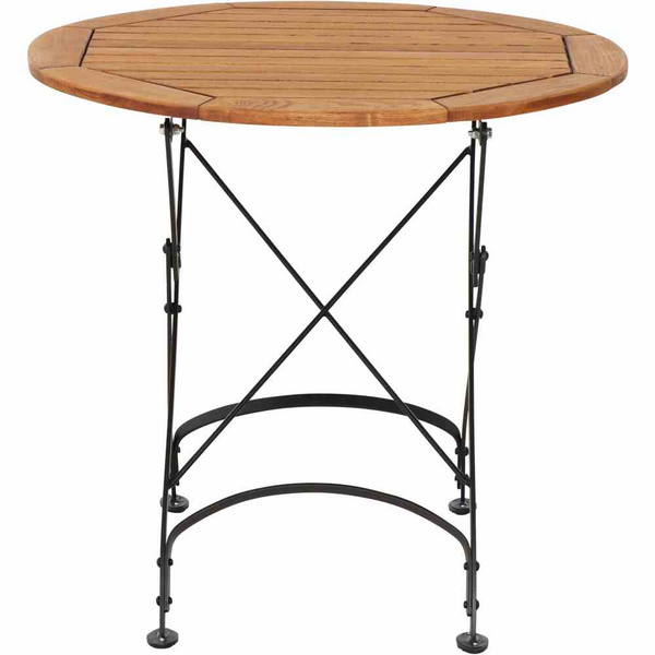 Peru III Klapptisch Ø85cm Gest. Stahl schwarz, Tischpl. aus Robinienholz