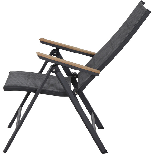 Tesoro Klappsessel Alu, Textil, Teak