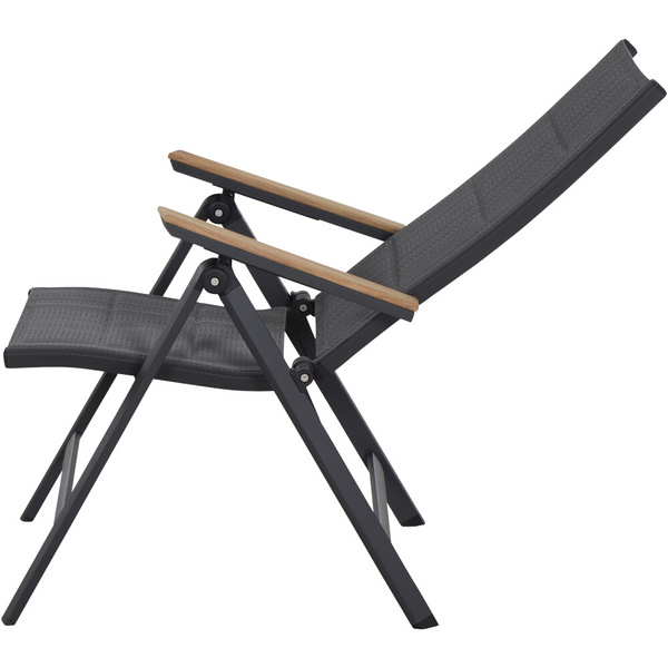 Tesoro Klappsessel Alu, Textil, Teak