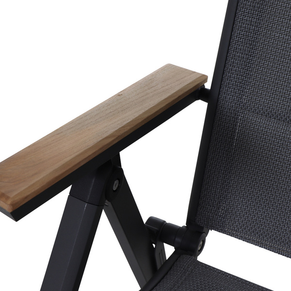 Tesoro Klappsessel Alu, Textil, Teak