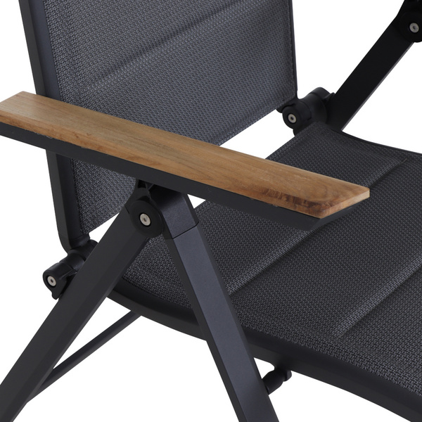 Tesoro Klappsessel Alu, Textil, Teak