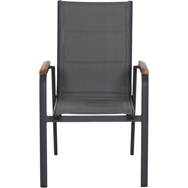 Tesoro Stapelsessel, Alu, Textil, Teak