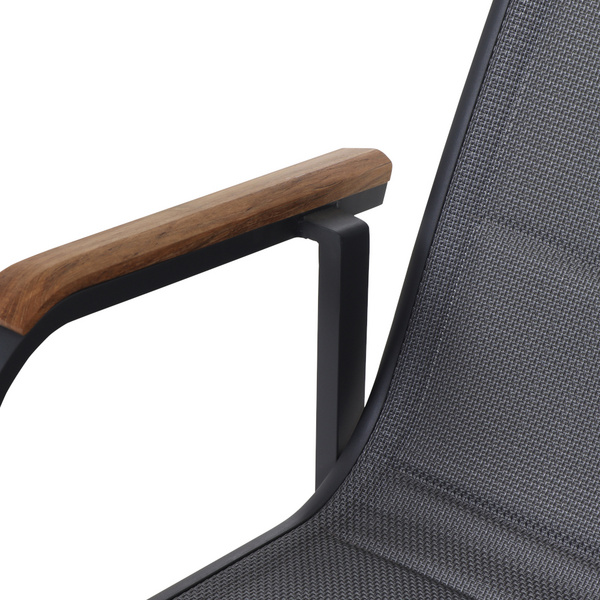 Tesoro Stapelsessel, Alu, Textil, Teak