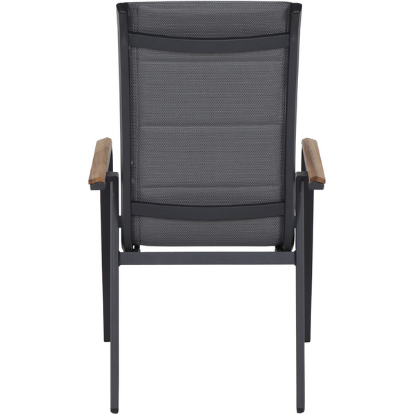 Tesoro High Back Stapelsessel Alu, Textil, Teak