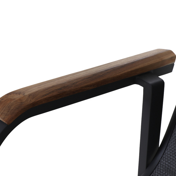 Tesoro High Back Stapelsessel Alu, Textil, Teak