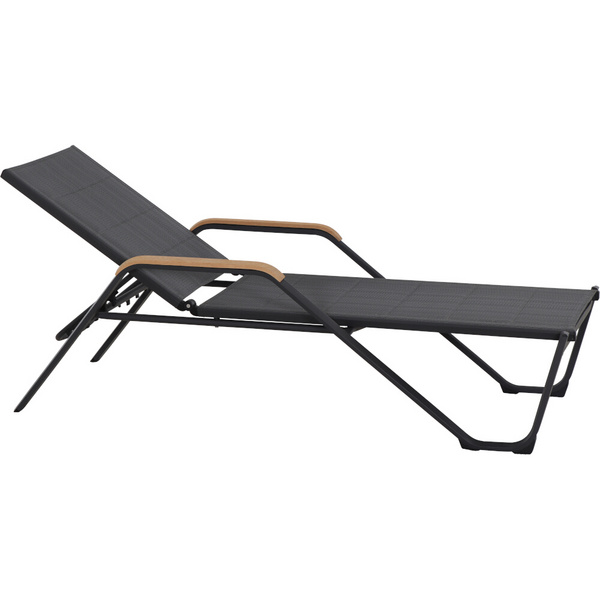 Tesoro Liege, matt-anthrazit Alu, Textil, Teak