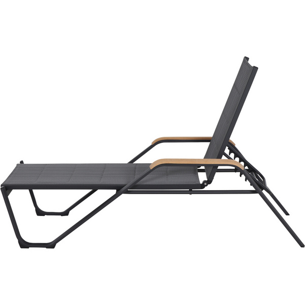 Tesoro Liege, matt-anthrazit Alu, Textil, Teak