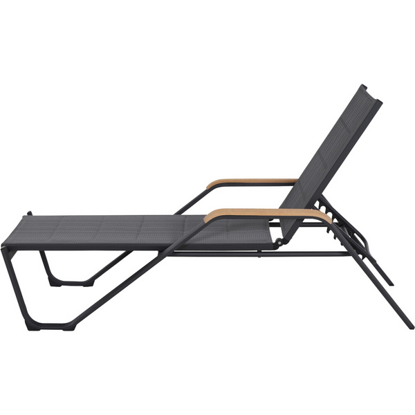 Tesoro Liege, matt-anthrazit Alu, Textil, Teak