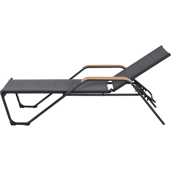 Tesoro Liege, matt-anthrazit Alu, Textil, Teak