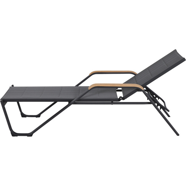 Tesoro Liege, matt-anthrazit Alu, Textil, Teak