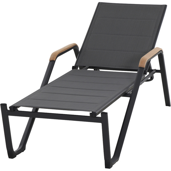 Tesoro Liege, matt-anthrazit Alu, Textil, Teak