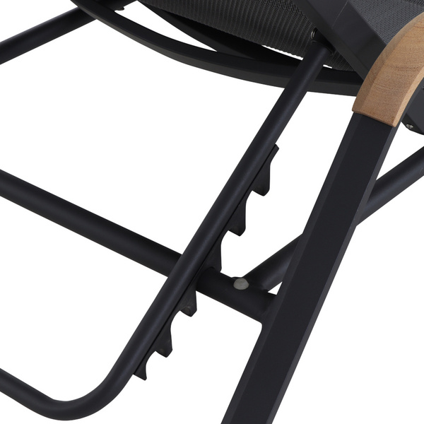 Tesoro Liege, matt-anthrazit Alu, Textil, Teak