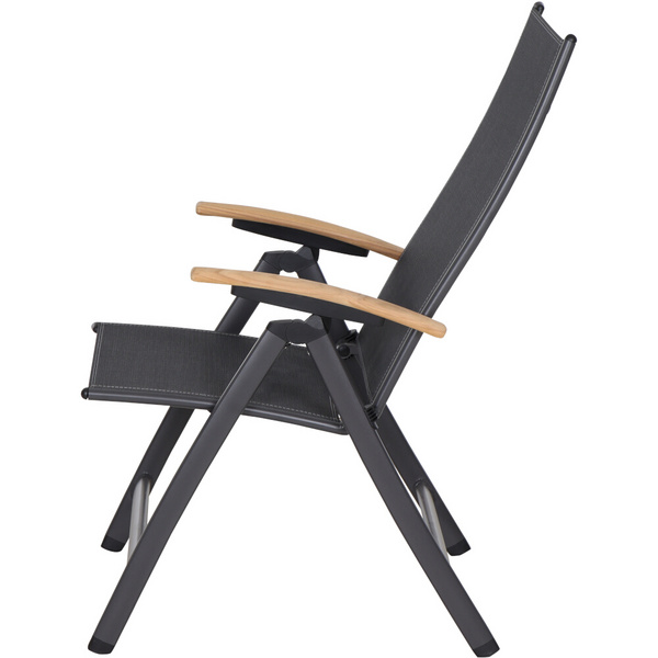 Savina Klappsessel XL,m-an, FSC Alu, Textil, Teak