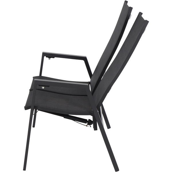 Savona 2er Bank, m-anth Alu, Textil, silber-sw