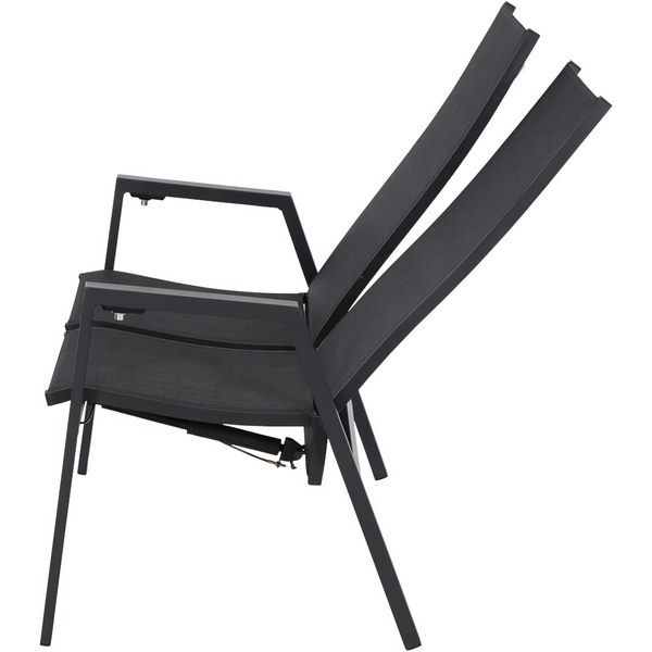 Savona 2er Bank, m-anth Alu, Textil, silber-sw