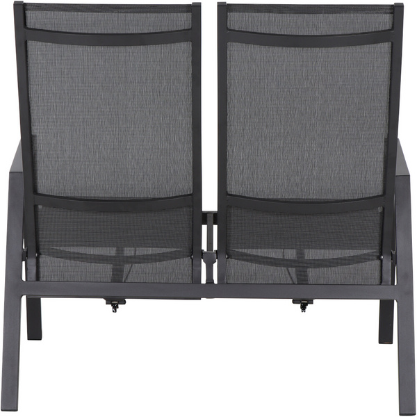 Savona 2er Bank, m-anth Alu, Textil, silber-sw