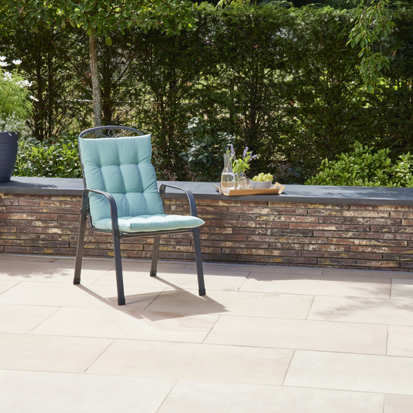 ATRIA Sesselauflage 100cm Einfarbiges Design in Wasabi-Farbe, 100% recyc. Polyester