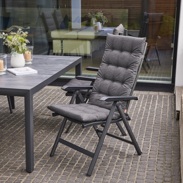 ATRIA Sesselauflage 123cm Einfarbiges Design in anthrazit, 100% recycelter Polyester