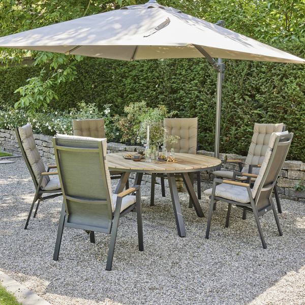 ATRIA Sesselauflage 123cm Einfarbiges Silberdesign in anthrazit, 100% recycelter Polyester