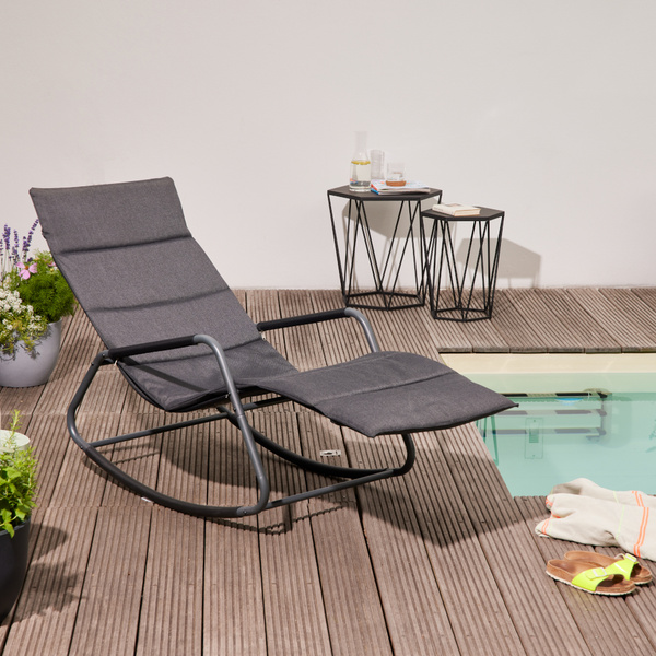 Aliano, Black Schaukelliege mit Kissen