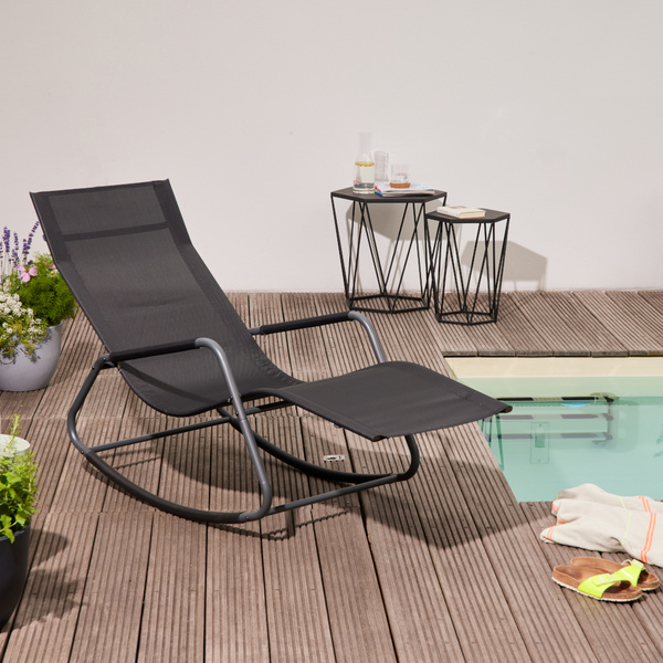 Aliano, Black Schaukelliege mit Kissen