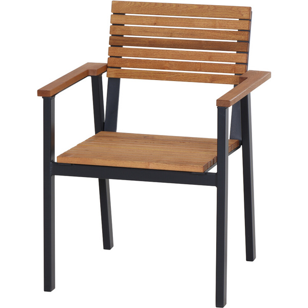 Bozen Stapelsessel Alu graphit, Robinie