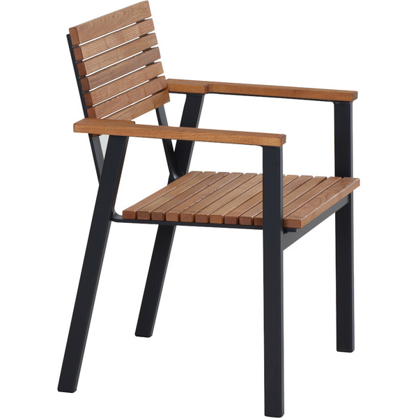 Bozen Stapelsessel Alu graphit, Robinie