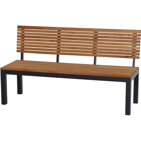 Bozen 2er Bank Alu graphit, Robinie