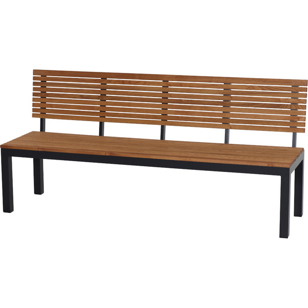 Bozen 3er Bank Alu graphit, Robinie