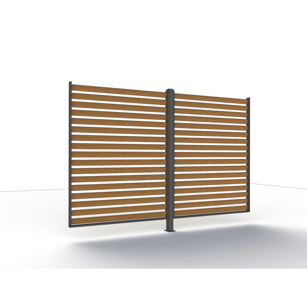 Blende Holzoptik 300cm Blende aus Alu in holzoptik, inkl. Mittelpfosten