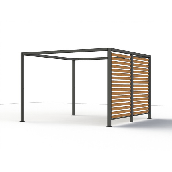 Blende Holzoptik 300cm Blende aus Alu in holzoptik, inkl. Mittelpfosten